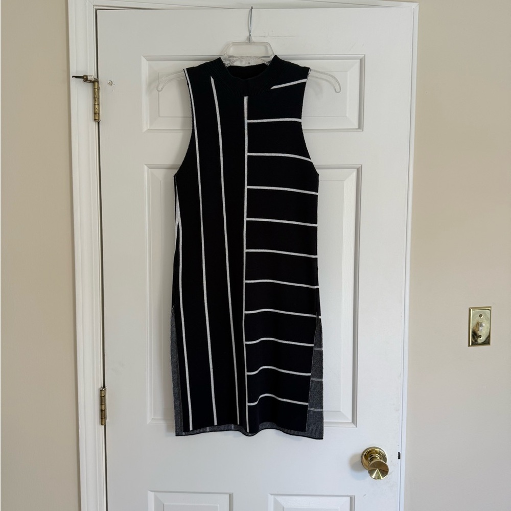 Topshop Navy and White Tunic Sweater